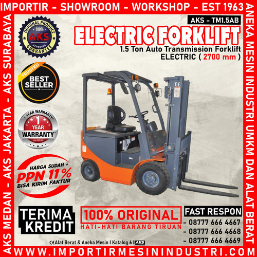 Alat Angkut Barang Elektrik Forklift Otomatis 1,5 Ton AKS - TM1.5AB