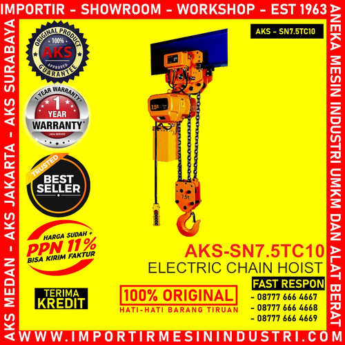 Chain Hoist Katrol Listrik 380 V Kerekan Takel Electric 7.5 Ton 10 m