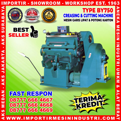 Creasing & Cutting Mesin Garis Lipat Karton 75 x 52 Cm 2.2 Kw