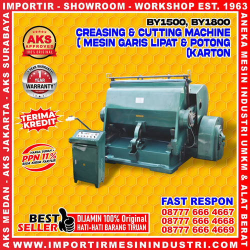 Mesin Lipat Karton Garis Creasing & Cutting 180 x 128 Cm 11 Kw