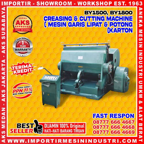 Original 11 Kw Mesin Garis Lipat Potong Karton Creasing & Cutting