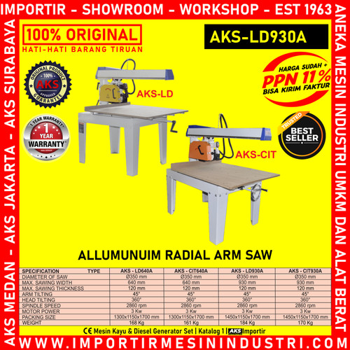 Potongan Kayu Dan Aluminium 4 Hp - Radial Arm Saw Machine AKS LD930A