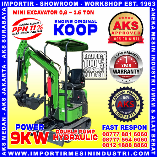 Alat Berat Mini Excavator Konstruksi 1 Ton 9 Kw - SE1TN