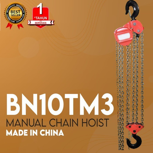 Alat Angkat Barang Manual Takel Katrol 10 T x 3 m Chain Hoist BN10TM3