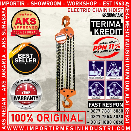 Tali / Kerekan / Takel Manual 10 Ton x 3 meter Chain Hoist - SN10TM3