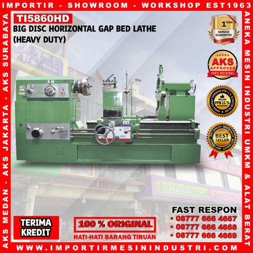 Gap Bed Lathe TI5860HD Mesin Bubut Besi Logam 1450 x 1500 mm