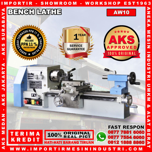 Mesin Bubut Besi Logam Bench Lathe 540 mm AKS - AW10