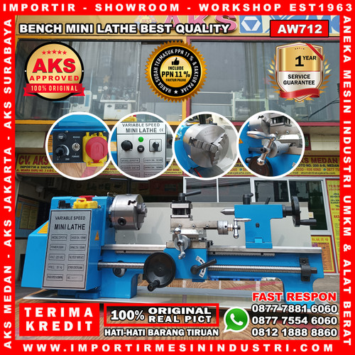 Mesin Bubut Mini Lathe Metal Working / Bench Lathe 550W MURAH - AW712