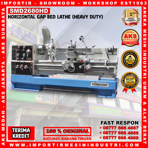 Mesin Bubut Besi Horizontal GAP Bed Lathe Machine - SMD2680HD