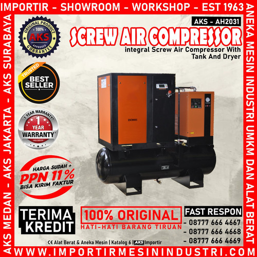 Integral Screw Air Compressor With Dry Kompresor Angin 20 Hp 300 Liter