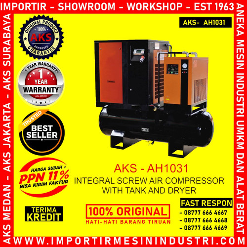 Kompresor Angin Integral Screw Air Compressor With Dryer 10 Hp 7.5 Kw