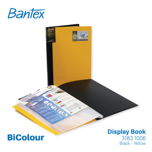 Bantex Bi-Colour Display Book Folio/F4 20 Pocket Clear Holder - 3183