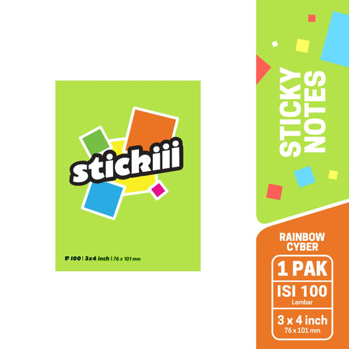 Stickii Sticky Notes Rainbow Cyber - STI SNTIT 820 S