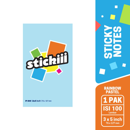 Stickii Sticky Notes Rainbow Pastel - STI SNTIT 81M B