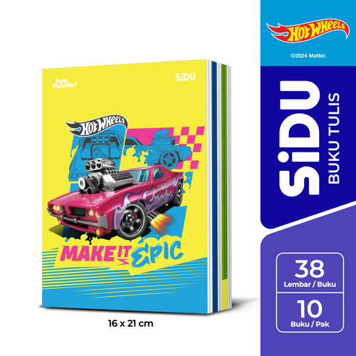 SiDU Buku Tulis Hot Wheels 38 Lembar - 10 buku SDU EB 38 HW