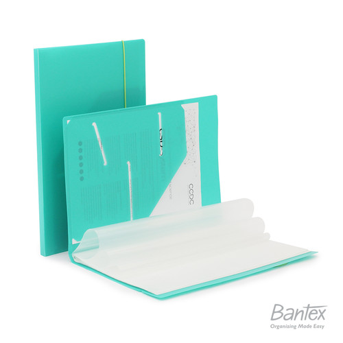 Bantex Clear Holder Display Book Tali F4 20 pocket Turquoise 3123 22