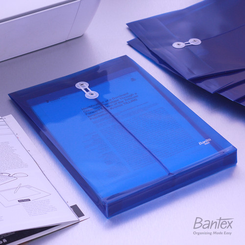 12 Pcs Map Plastik Tali Bantex Folio F4 String Envelope 3223 01 Blue