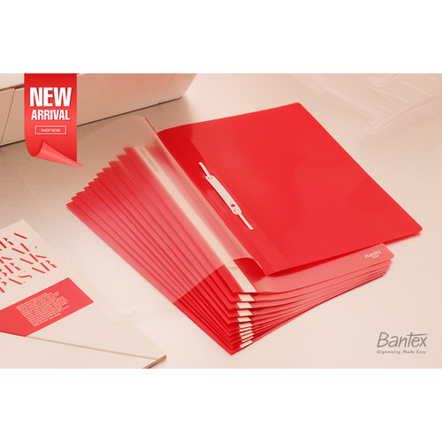 12 pcs Business File Folio Map Plastik Snel Hecter Bantex Red 3224 09