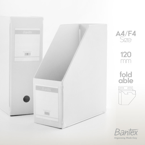 Bantex Box File / Magazine File A4 F4 Folio 120 mm White