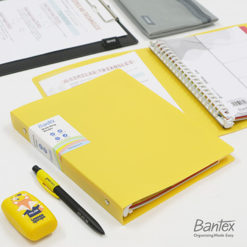 Bantex A5 Trendy Multi Ring Binder 20 Hole Fresia Yellow 3124 36