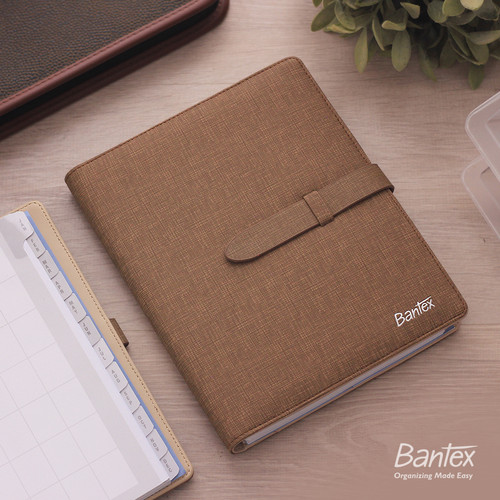 Buku Agenda Planner Cover Kulit Brown Leather Diary Bantex - 7492 03