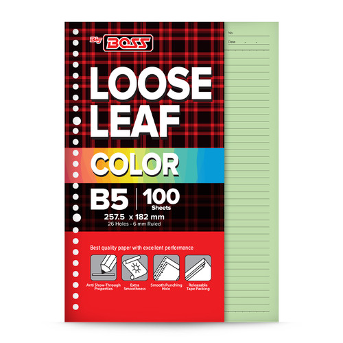 BigBoss Loose Leaf B5 100 Lembar Green BBO LL 100 B5 190