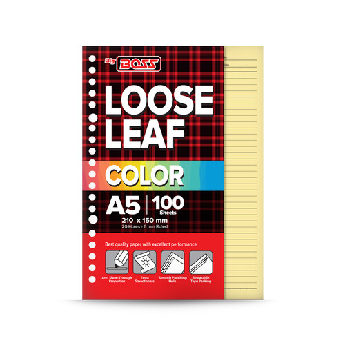 BigBoss Loose Leaf A5 100 Lembar Yellow BBO LL 100 A5 160