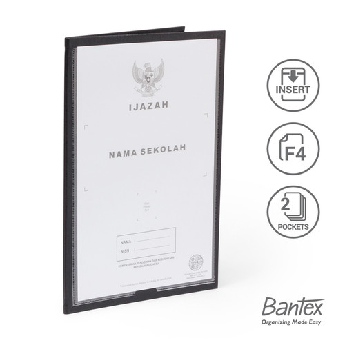 Bantex Map Ijazah Folio Insert 2 Pocket Black #1026I 10