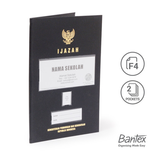 Bantex Map Ijazah Folio 2 Pocket Black Hotprint #1026 10