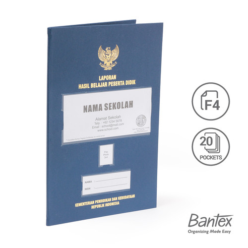 Bantex Map Raport Folio 20 Pocket Blue Hotprint #1022 01