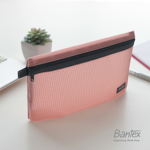 Bantex Musky Pink Zipper Storage Pouch Handbag Pencil Case #8108 74