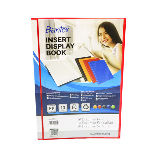 Bantex Insert Display Book PP Folio 10 pockets Red #3180I09