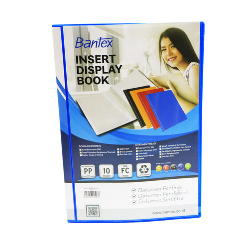 Bantex Insert Display Book PP Folio 10 pockets Cobalt Blue #3180I11