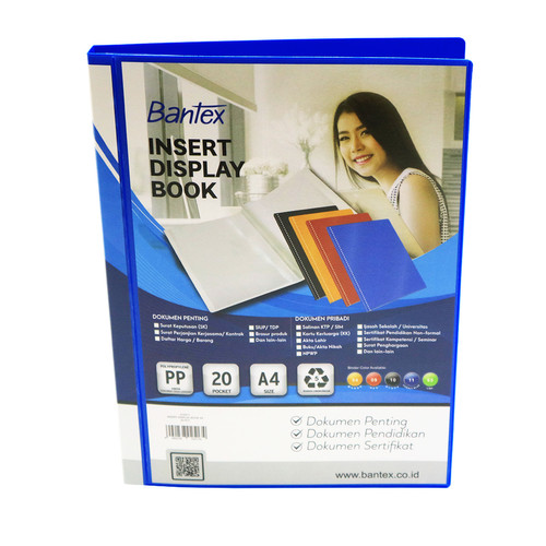 Bantex Insert Display Book PP A4 20 pockets Cobalt Blue #3143I11