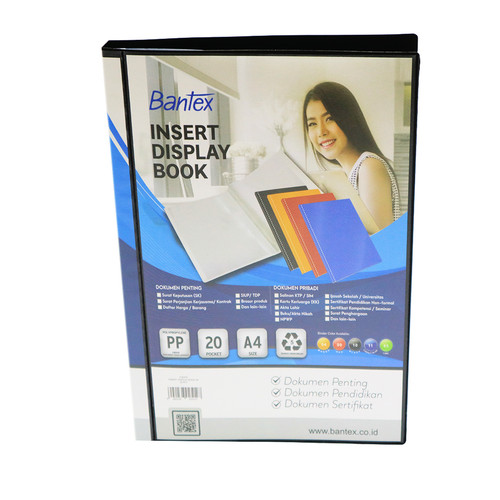 Bantex Insert Display Book PP A4 20 pockets Black #3143I10