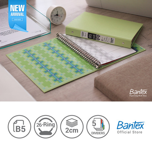 Bantex B5 Multiring Binder - Pistachio - Batik Series (1 Pcs) #1336 72