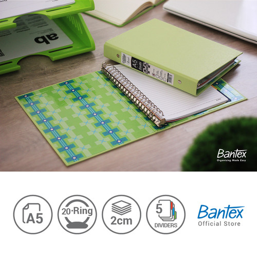 Bantex A5 Multiring Binder - Pistachio - Batik Series (1 Pcs) #1334 72