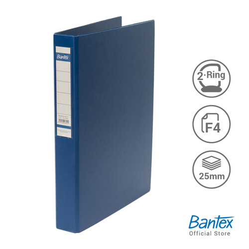 Bantex Ring Binder 2 Ring D 25mm Folio Blue #8223 01