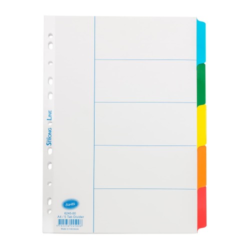 Bantex Strongline Divider A4 5 pages (plain tabs) #6245 00