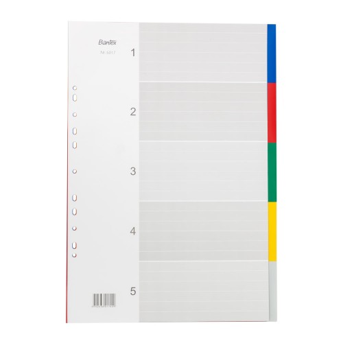 Bantex PP Colour Divider A3 Potrait (5 pages) #6017 00