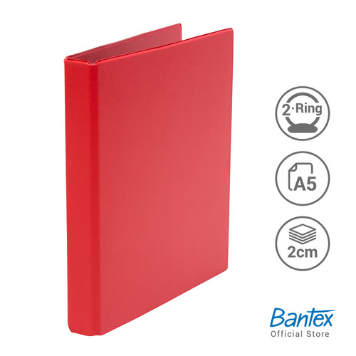 Bantex Ring Binder 2 Ring O 20mm A5 Red #8214 09