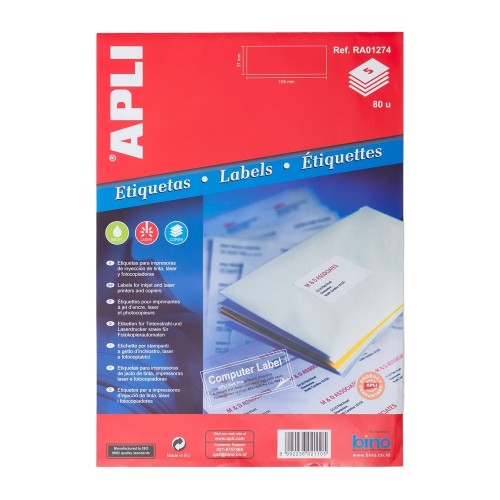 APLI Label White Paper 105 X 37MM 80 unit #RA01274