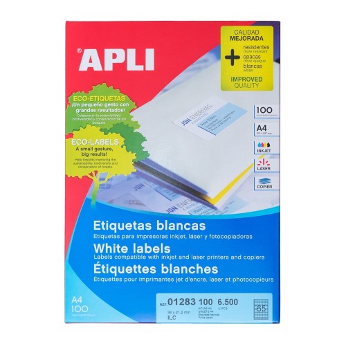 APLI Label White Paper 38 X 21,2MM 6500 unit #01283