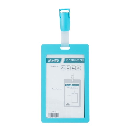 Bantex ID Card Holder With Clip 54x90mm Portarit Sky Blue #8866 23