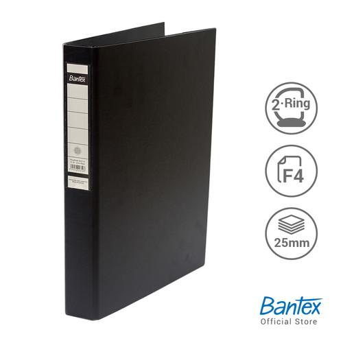 Bantex Ring Binder 2 Ring D 20mm Folio Black #8213 10