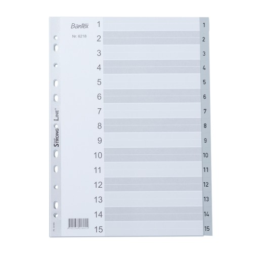 Bantex Numerical Indexes A4 1-15 Index (15 pages) #6218 05