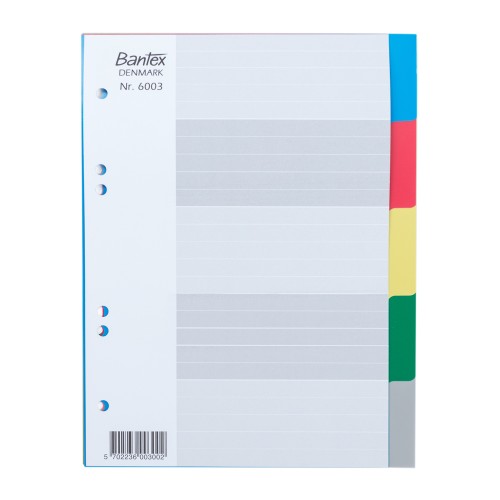 Bantex PP Colour Divider A5 (5 pages) #6003 00