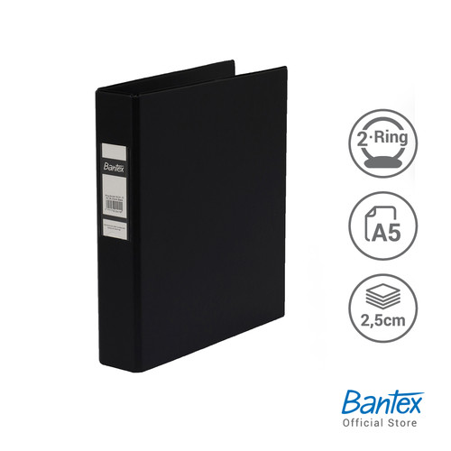 Bantex Ring Binder 2 Ring O 25mm A5 Black #8224 10