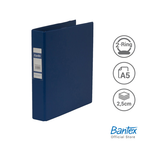 Bantex Ring Binder 2 Ring O 25mm A5 Blue #8224 01