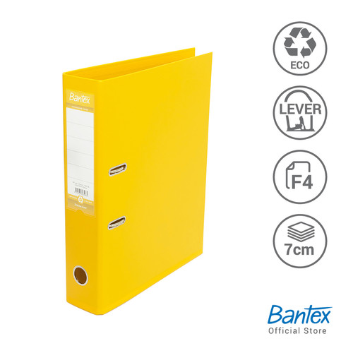 Bantex Lever Arch File Ordner Plastic Folio 7cm Yellow #1465 06